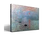 Cuadro wallart - Impresión Sol Naciente de Oscar-Claude Monet - Impresión sobre Lienzo de Algodón...