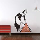 Banksy Maid Pegatinas De Pared Para Sala De Estar Dormitorio Decoración Del Hogar Calcomanías...