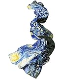prettystern - bufanda de seda azul de 180 cm de largo Impresión de Stole Impression van Gogh -...