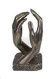 Escultura de manos de bronce fundido en frío, romántico, inspirado en La catedral del gran...