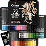 Castle Art Supplies Juego 72 Lápices Colores | Minas Blandas de Colores para Artistas...
