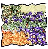 prettystern 90cm bufanda Chal foulard de seda con impresión de arte van Gogh Iris lirios espada...